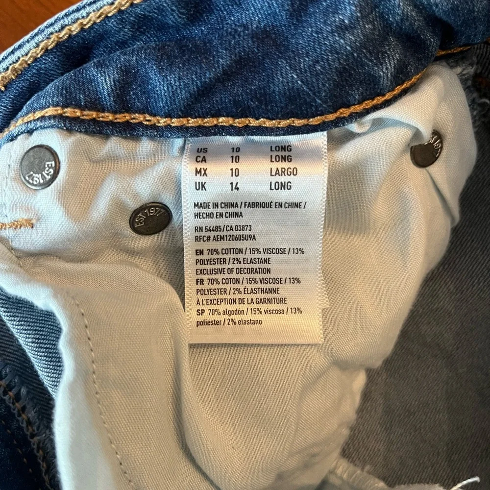 American Eagle Women’s Boyfriend Jeans Super Stretch Favorite Size 10L - Picture 9 of 14